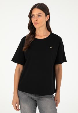 Kadın Siyah Tişört - 50294749008