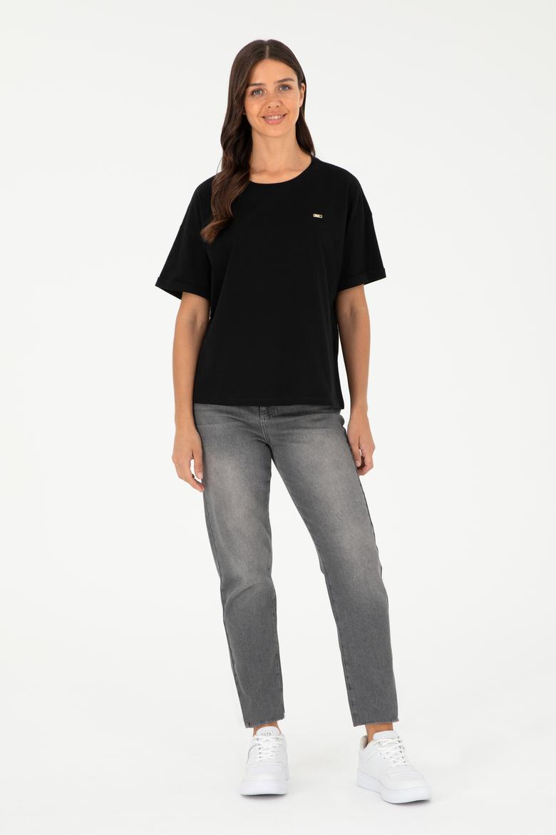 Kadın Siyah Tişört - 50294749008