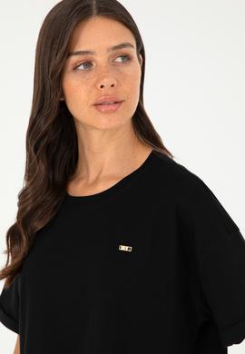 Kadın Siyah Tişört - 50294749008