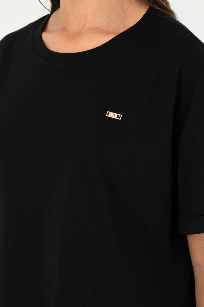 Kadın Siyah Tişört - 50294749008