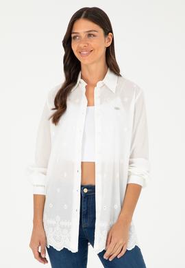 Kadın Beyaz Uzun Kollu Gömlek - 50283612006