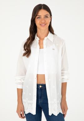 Kadın Beyaz Uzun Kollu Gömlek - 50283612006