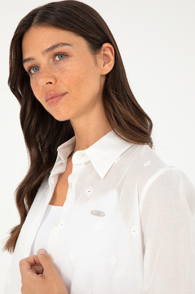 Kadın Beyaz Uzun Kollu Gömlek