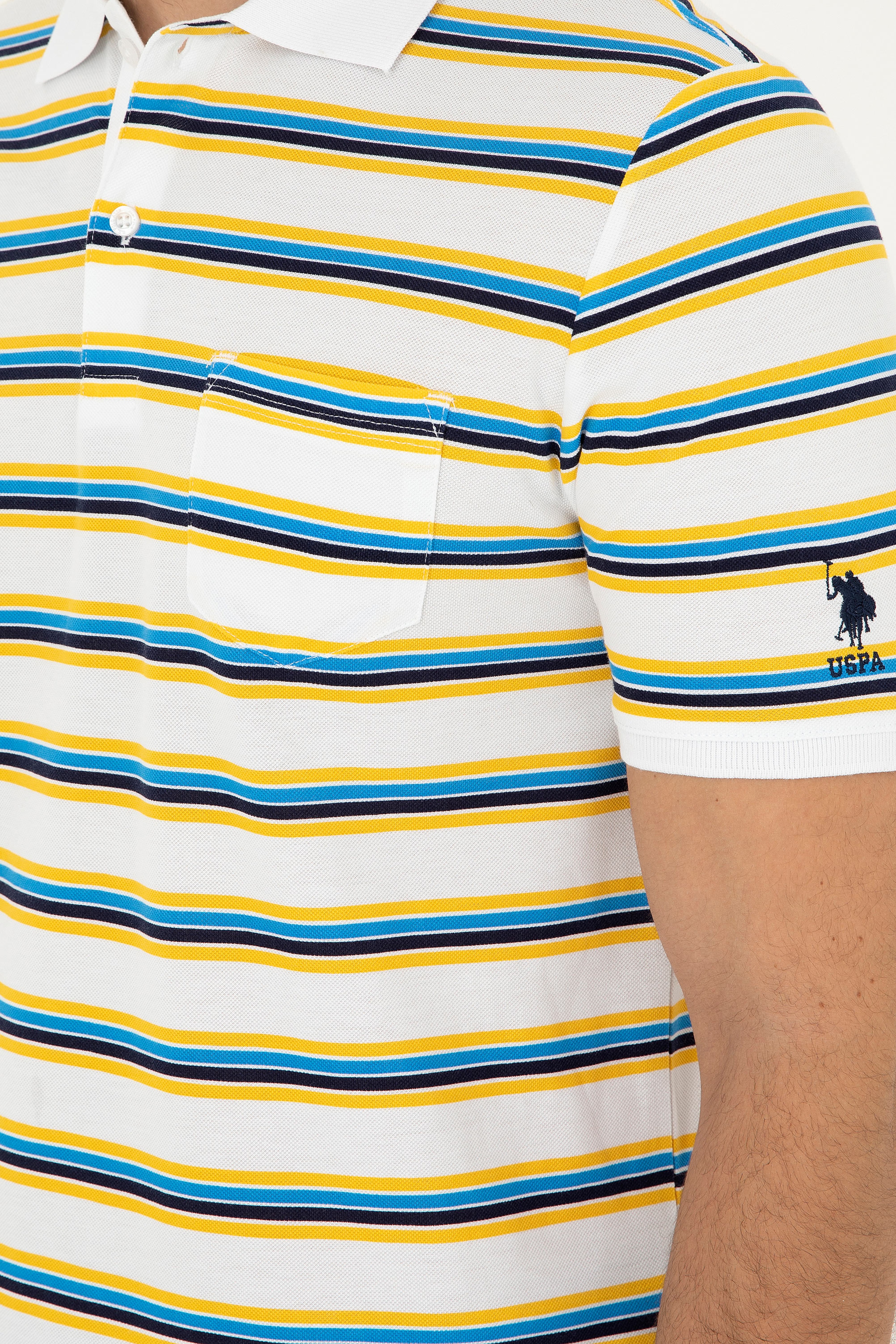 Erkek Regular Fit Polo Yaka Beyaz Tişört