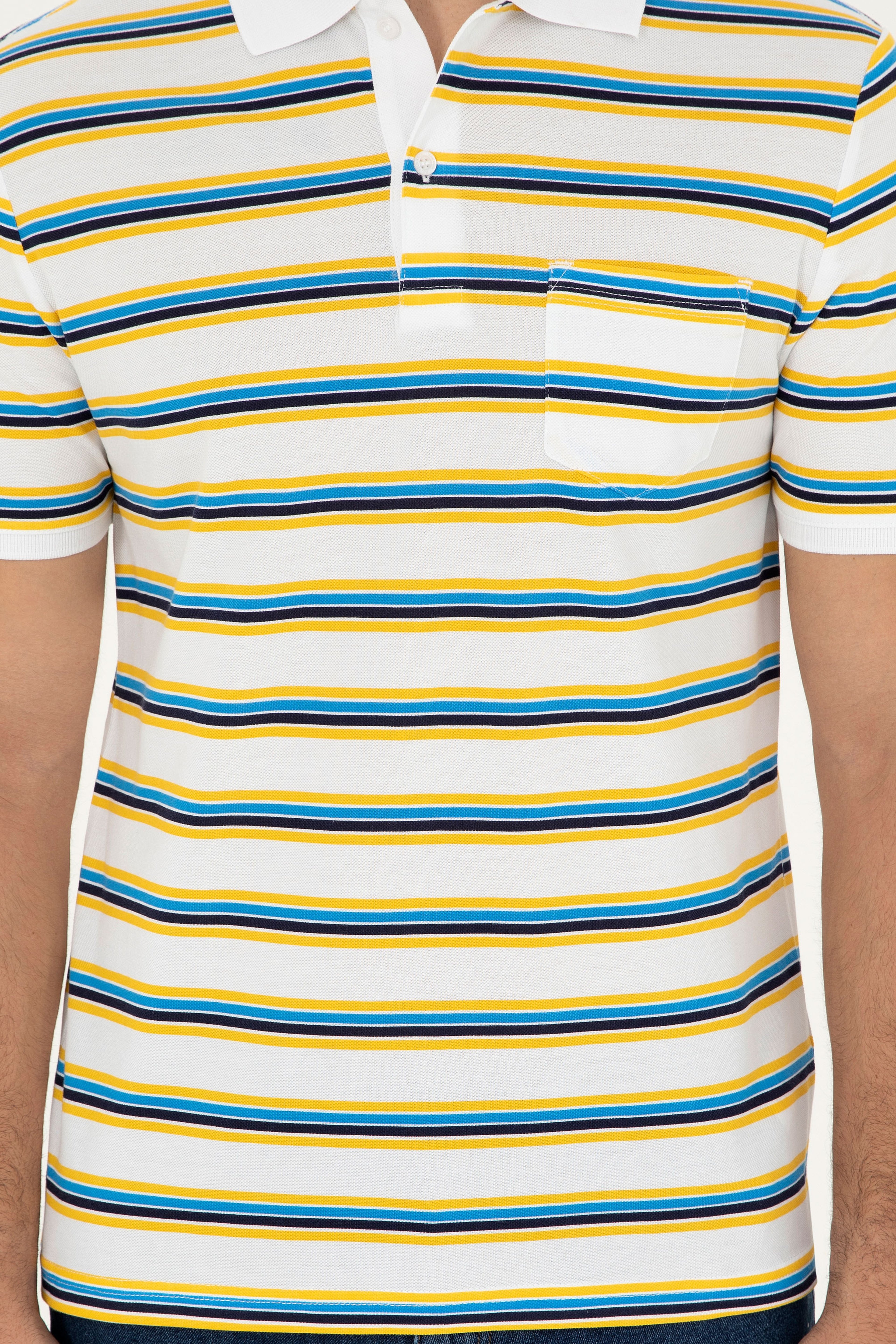 Erkek Regular Fit Polo Yaka Beyaz Tişört