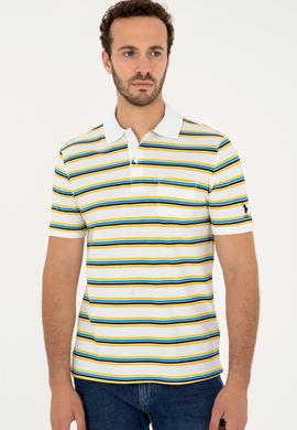 Erkek Regular Fit Polo Yaka Beyaz Tişört - 50288320018