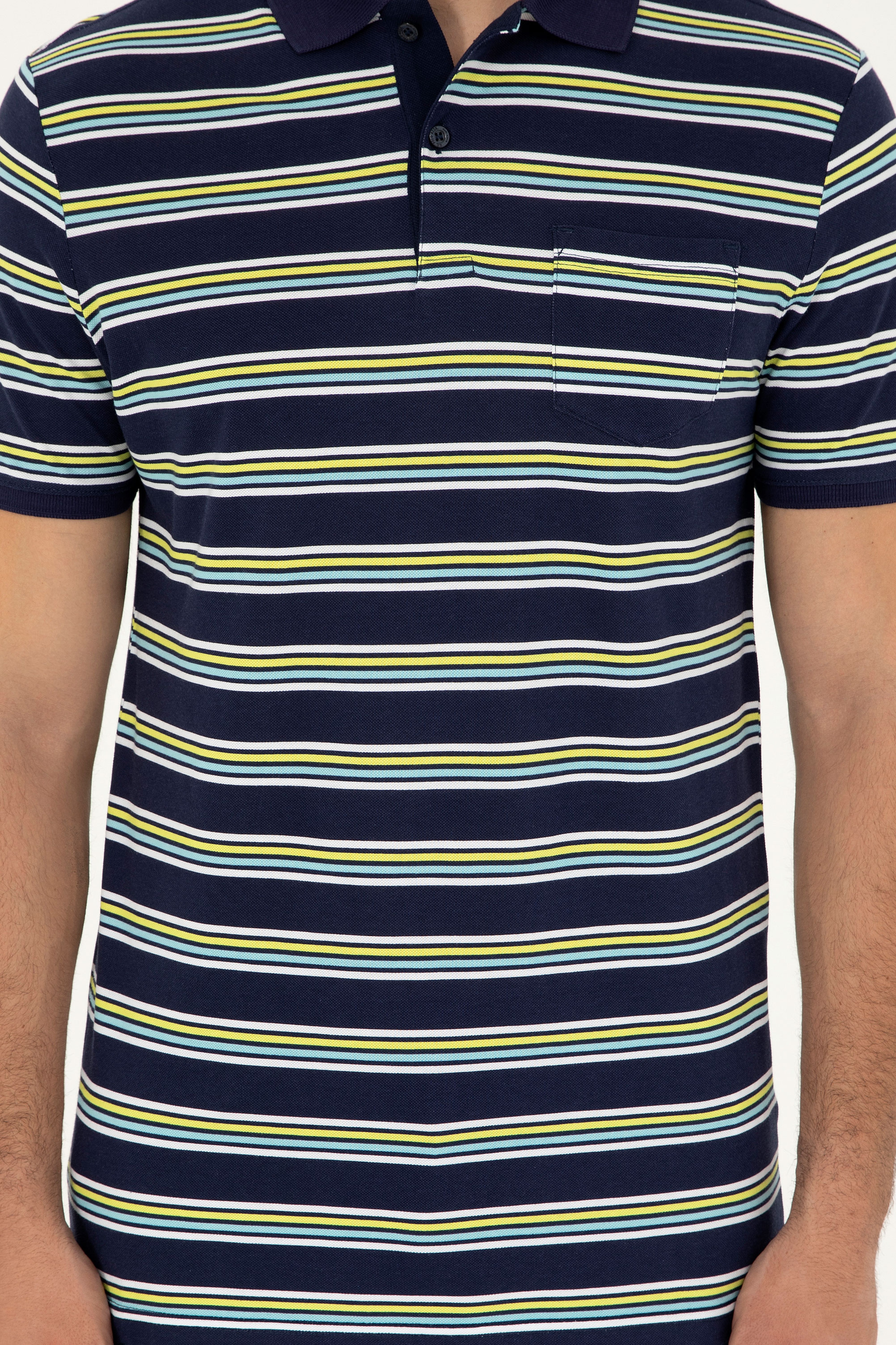 Erkek Regular Fit Polo Yaka Lacivert Tişört - Image 6