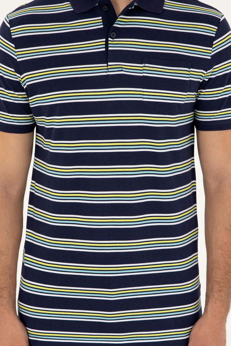 Erkek Regular Fit Polo Yaka Lacivert Tişört - 50288320008
