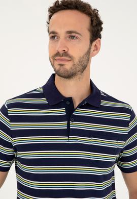 Erkek Regular Fit Polo Yaka Lacivert Tişört - 50288320008