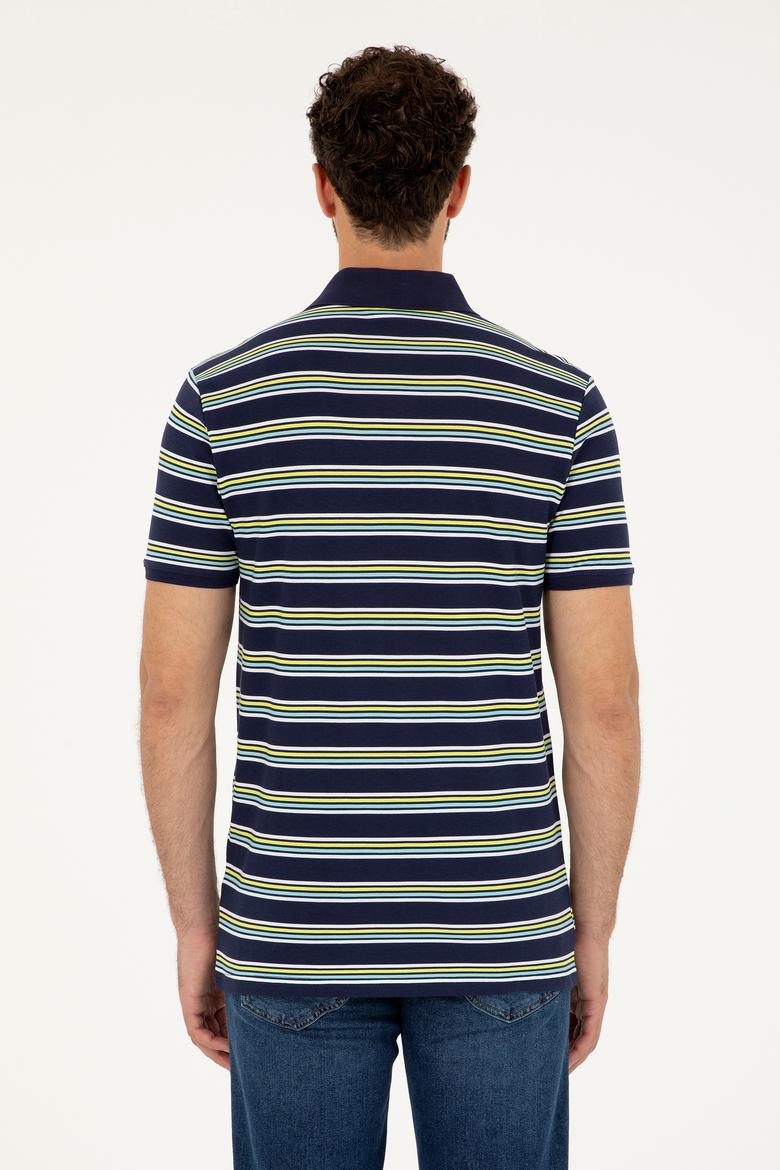 Erkek Regular Fit Polo Yaka Lacivert Tişört - 50288320008