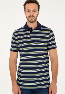 Erkek Regular Fit Polo Yaka Lacivert Tişört - 50288320008