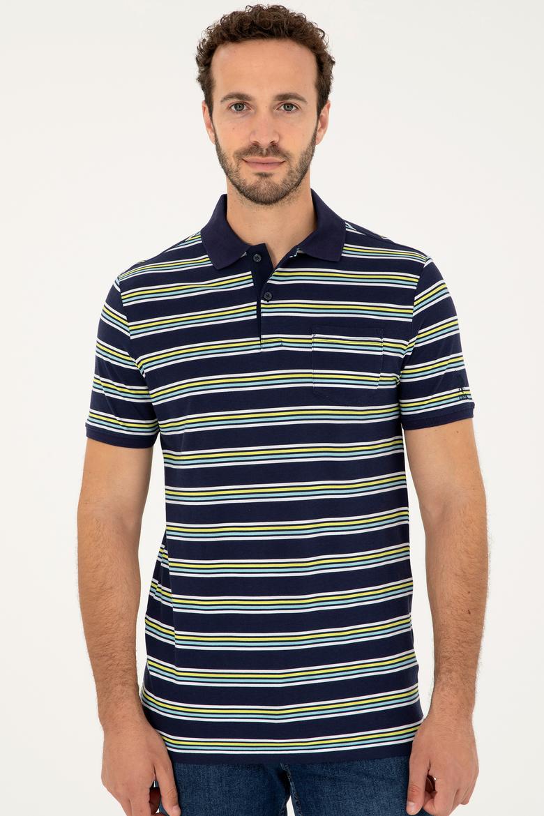 Erkek Regular Fit Polo Yaka Lacivert Tişört - 50288320008