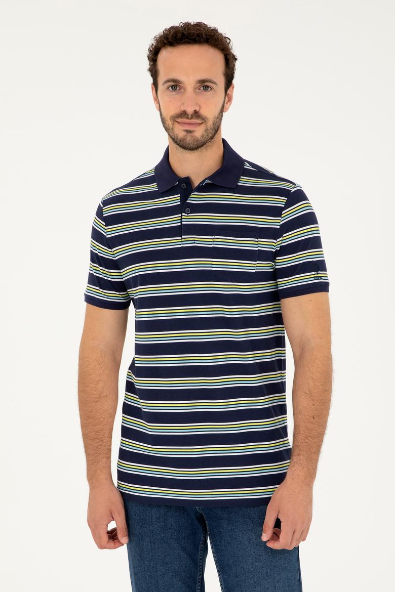 Erkek Regular Fit Polo Yaka Lacivert Tişört