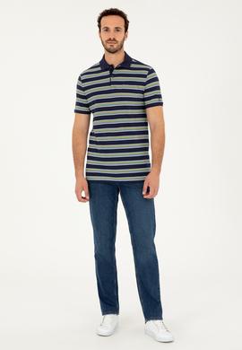 Erkek Regular Fit Polo Yaka Lacivert Tişört - 50288320008