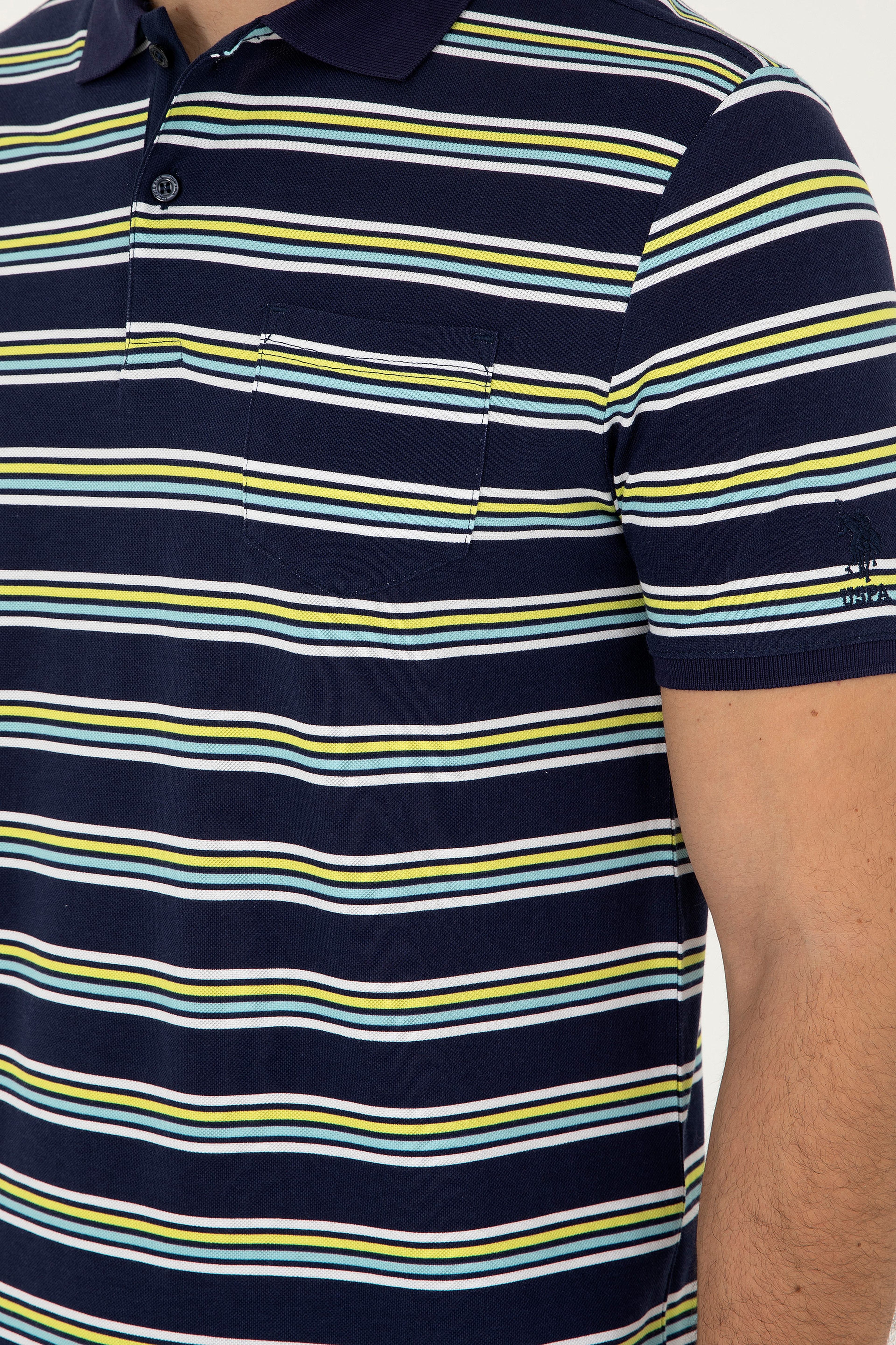 Erkek Regular Fit Polo Yaka Lacivert Tişört - Image 7