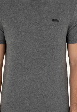 Erkek Regular Fit Bisiklet Yaka Antrasit Melanj Tişört - 50294290079