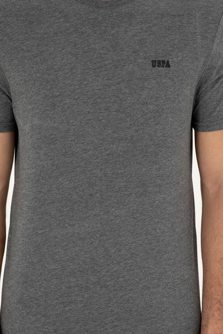 Erkek Regular Fit Bisiklet Yaka Antrasit Melanj Tişört - 50294290079