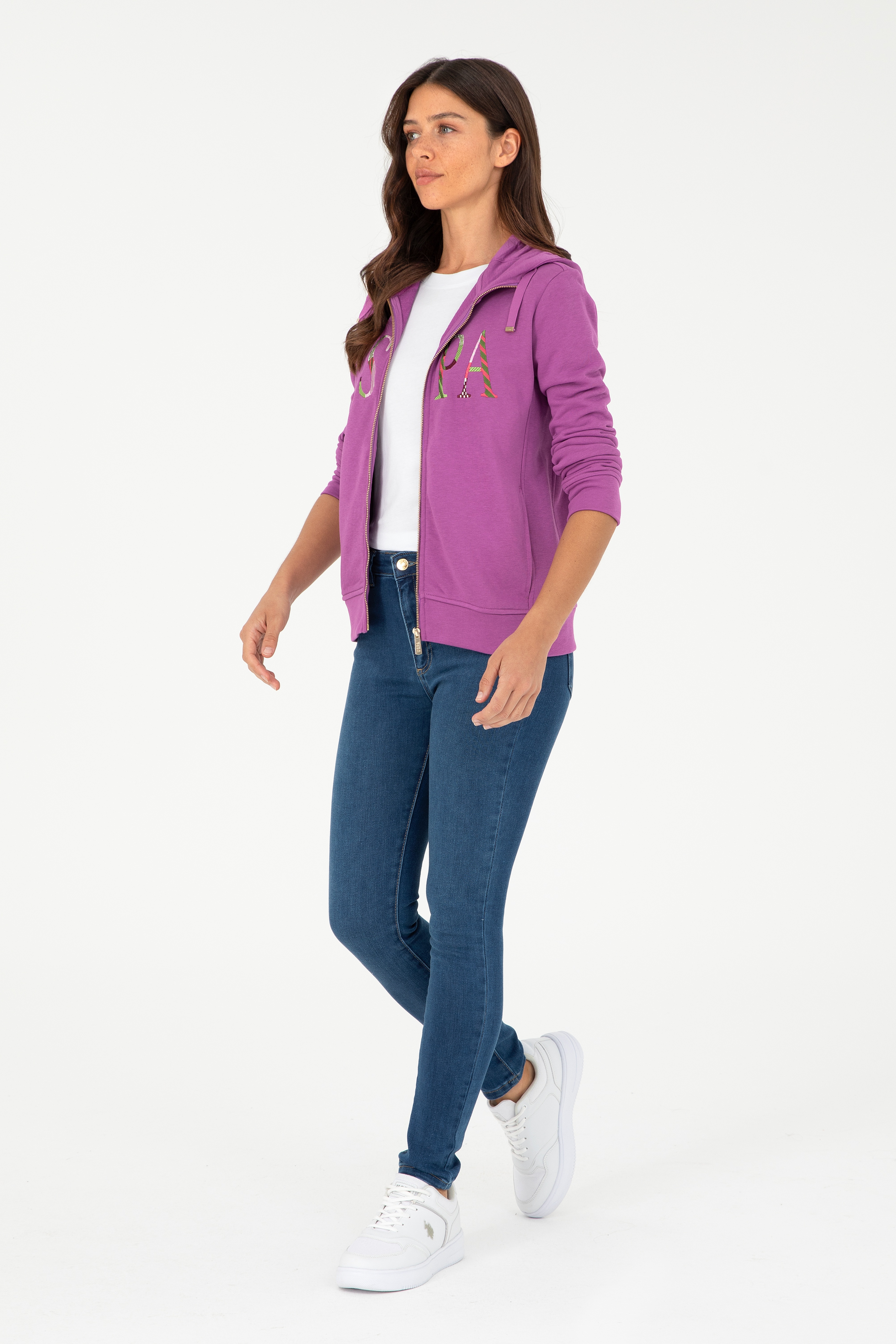 Kadın Mor Basic Sweatshirt