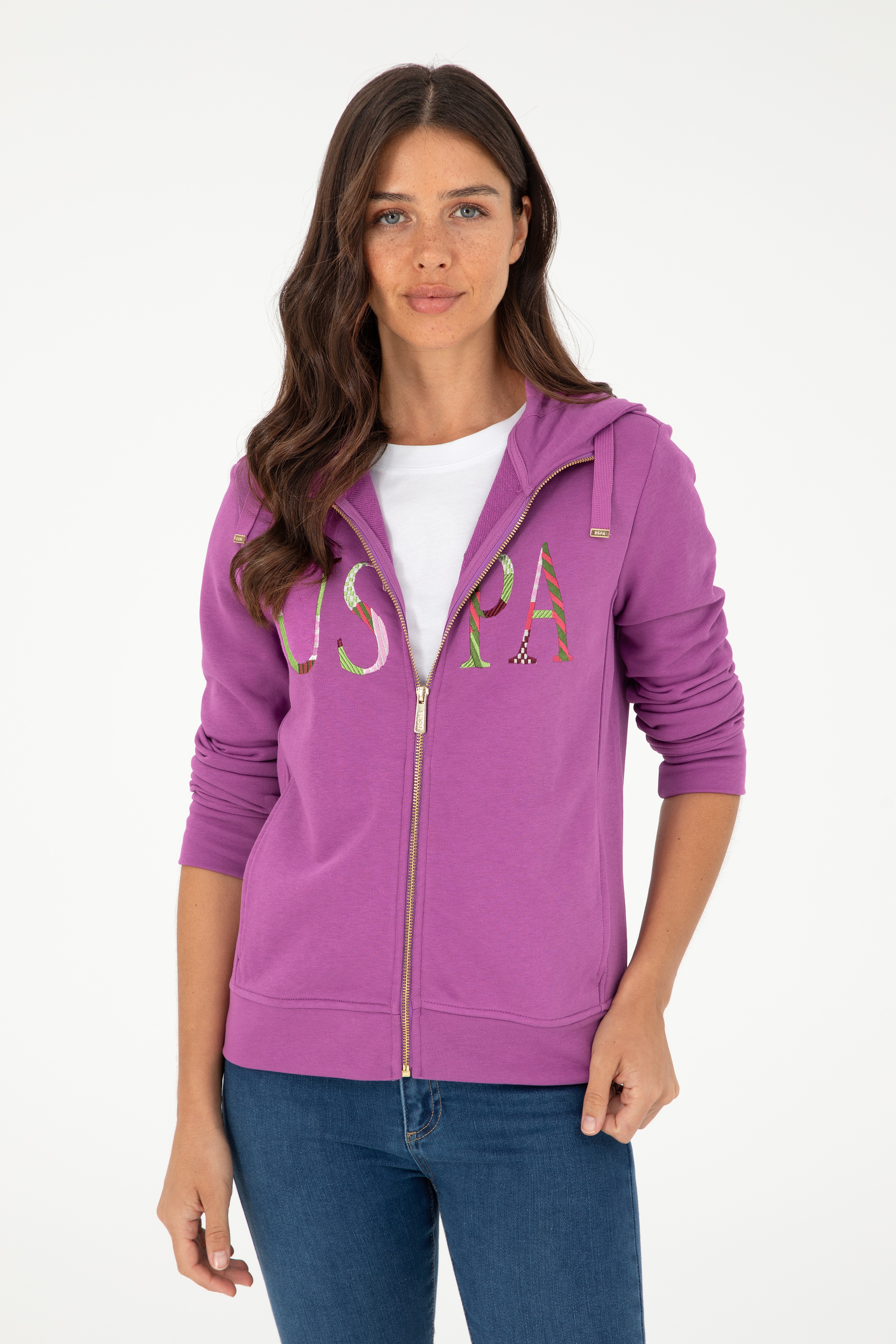 Kadın Mor Basic Sweatshirt