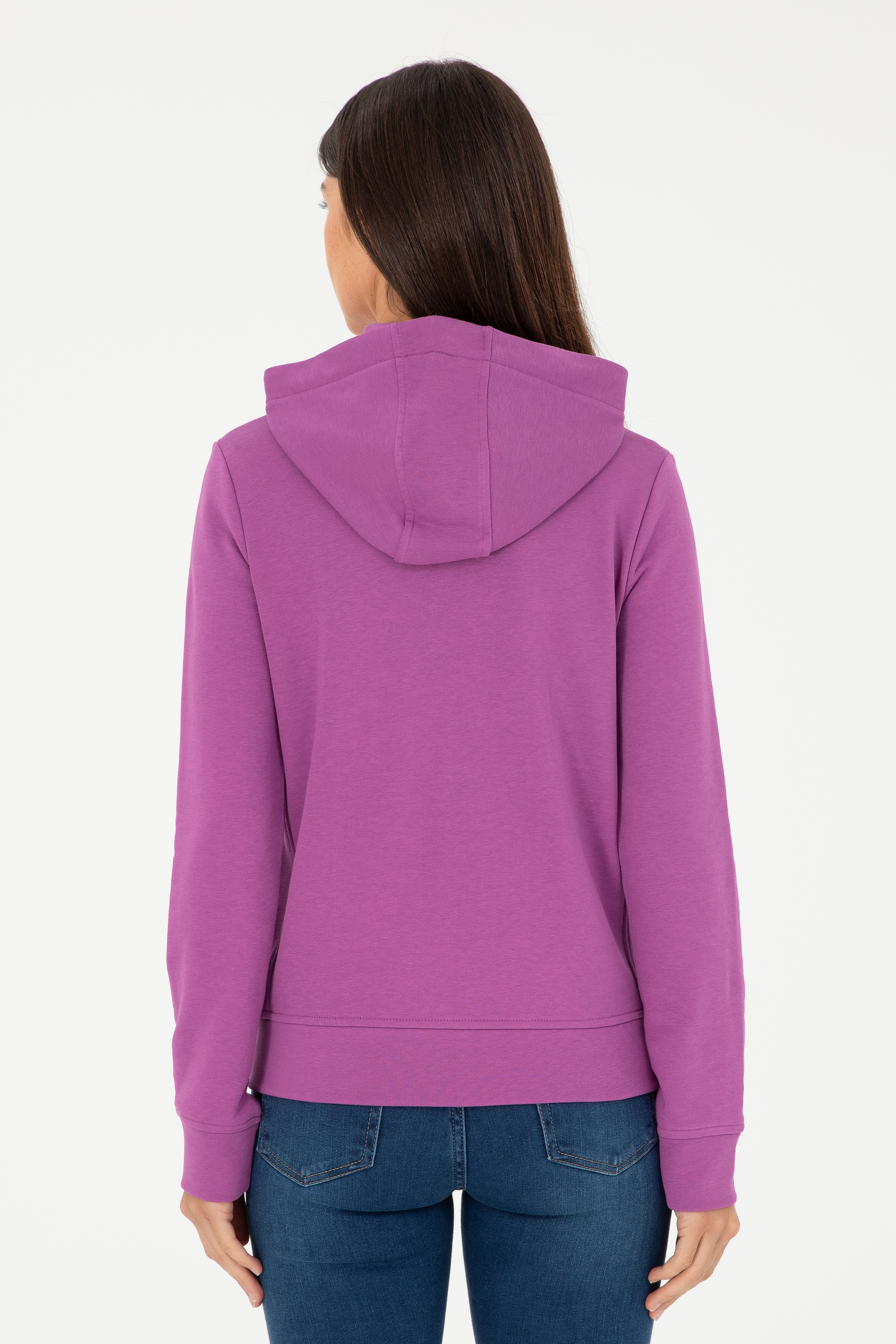 Kadın Mor Basic Sweatshirt