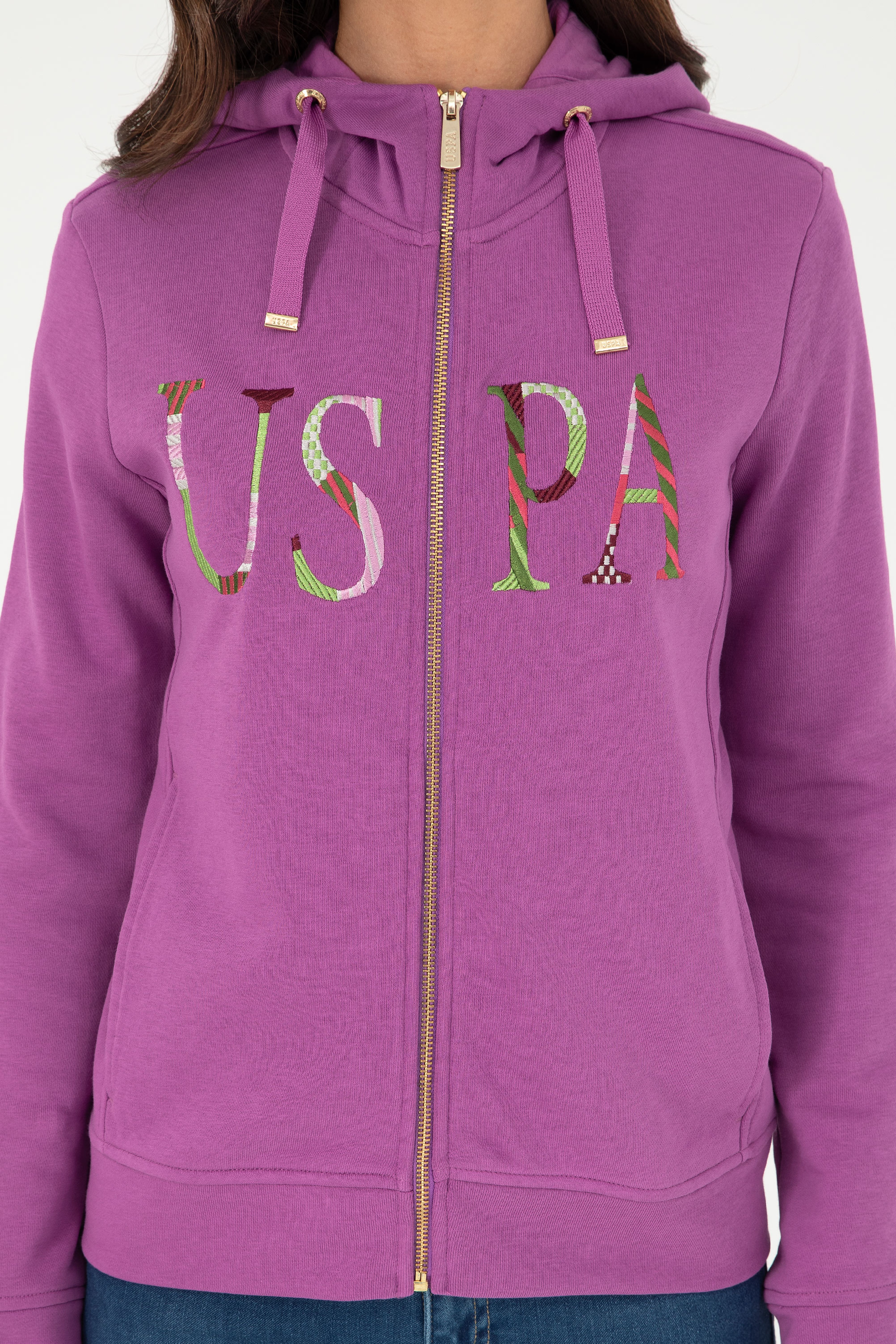 Kadın Mor Basic Sweatshirt - Image 6