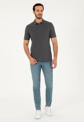 Erkek Antrasit Basic Tişört - 50284641324