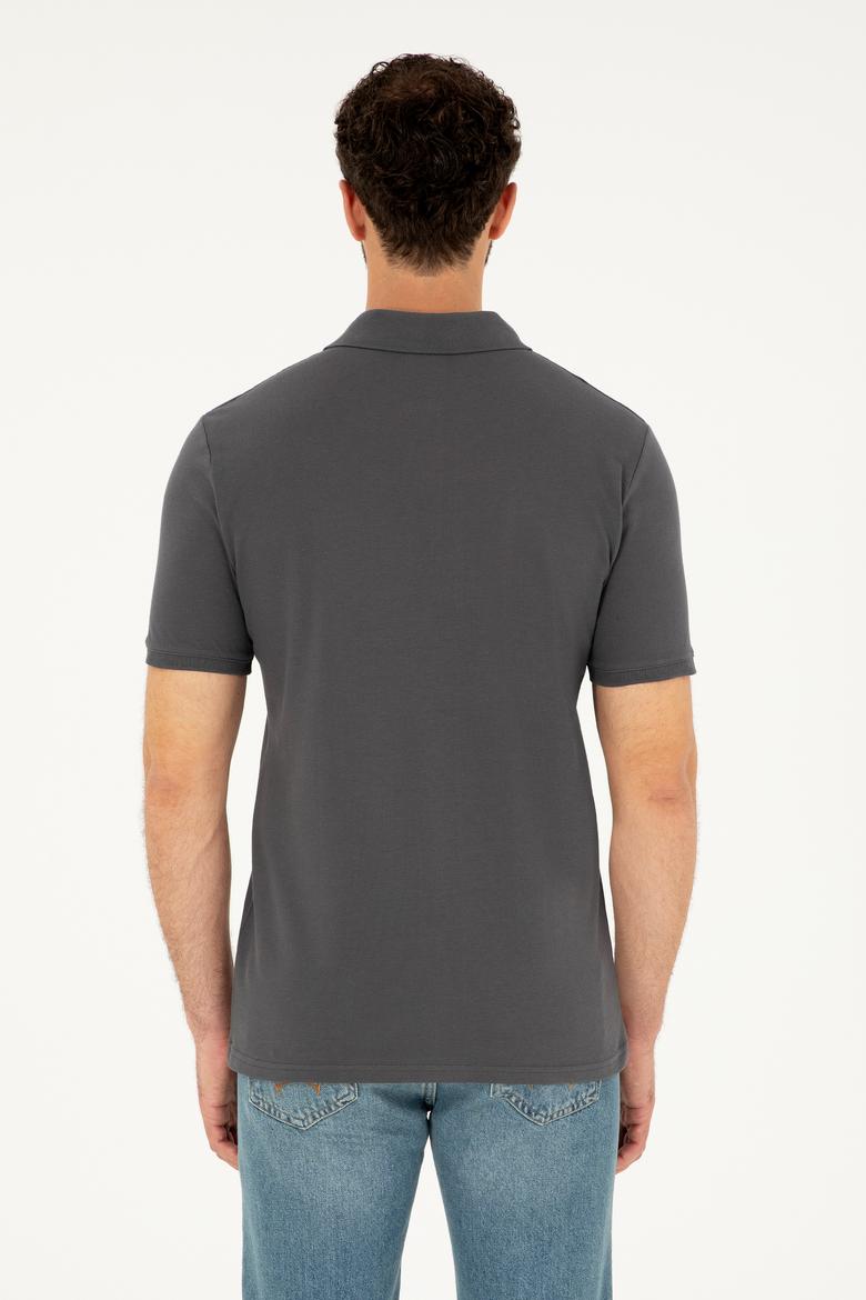 Erkek Antrasit Basic Tişört - 50284641324