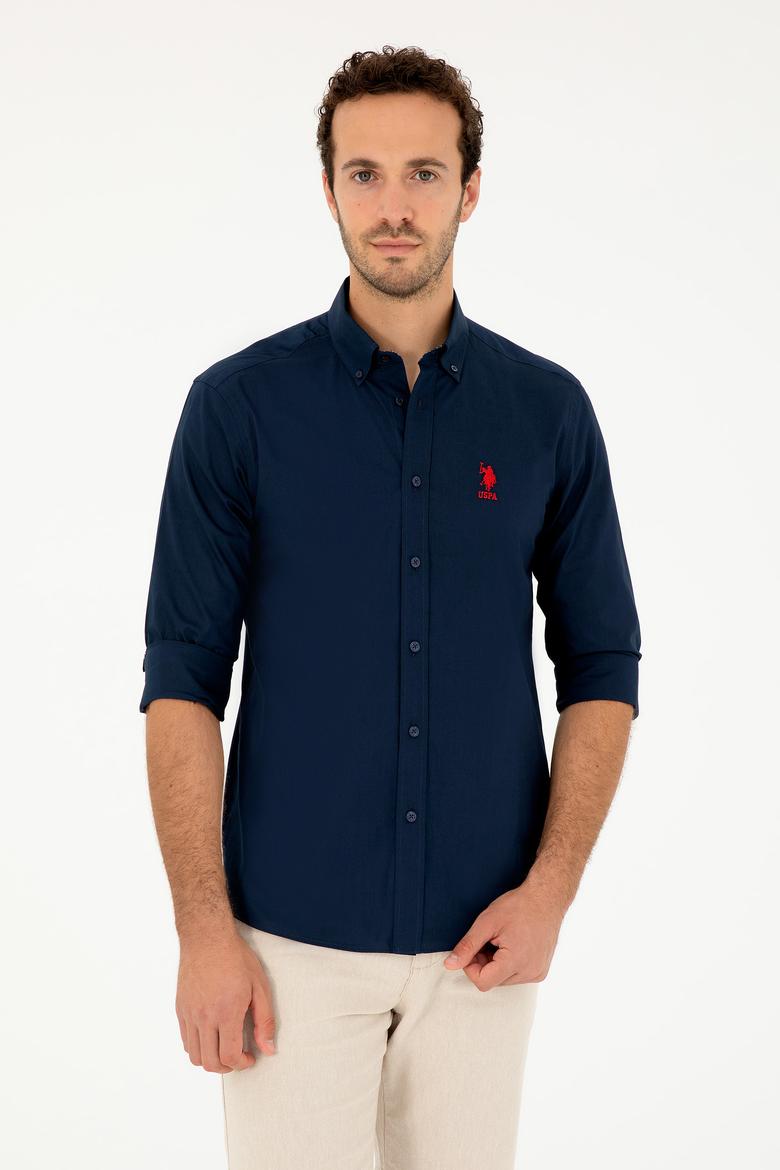 Erkek Lacivert Uzun Kollu Gömlek