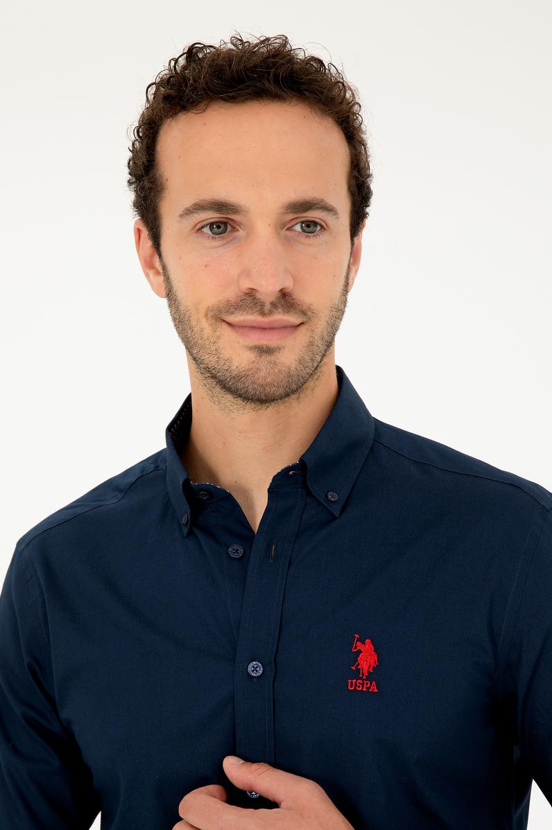 Erkek Lacivert Uzun Kollu Gömlek