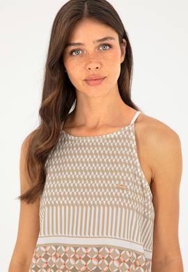 Kadın Açık Haki Kolsuz Bisiklet Yaka Tişört - 50281806006