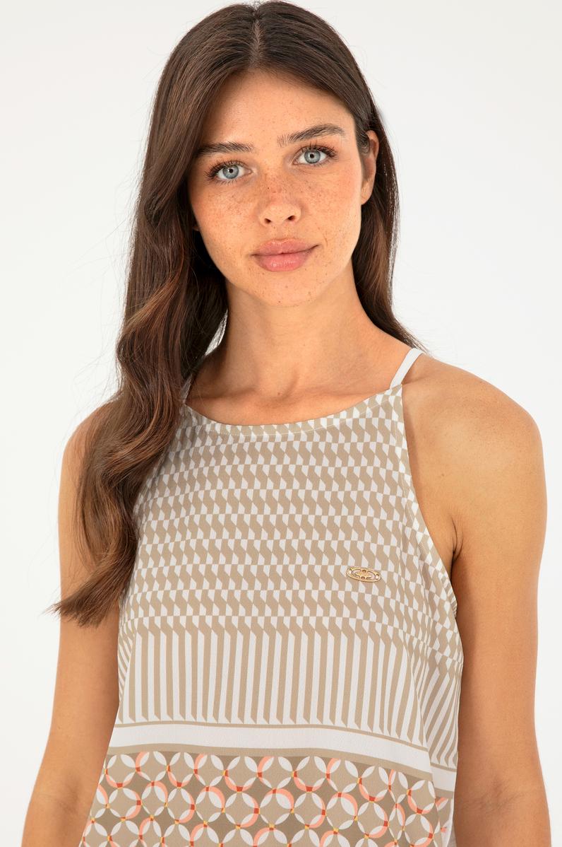 Kadın Açık Haki Kolsuz Bisiklet Yaka Tişört