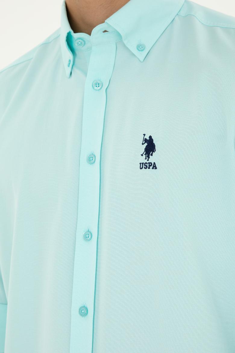 Erkek Su Yeşili Uzun Kollu Basic Gömlek - 50282589053