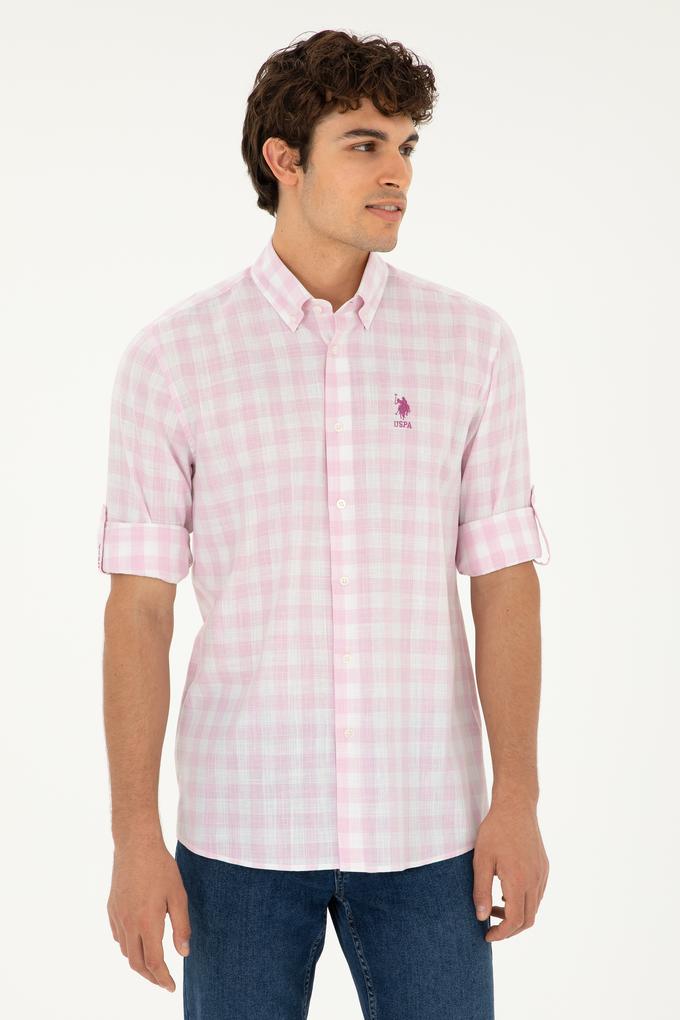 Erkek Pembe Uzun Kollu Gömlek