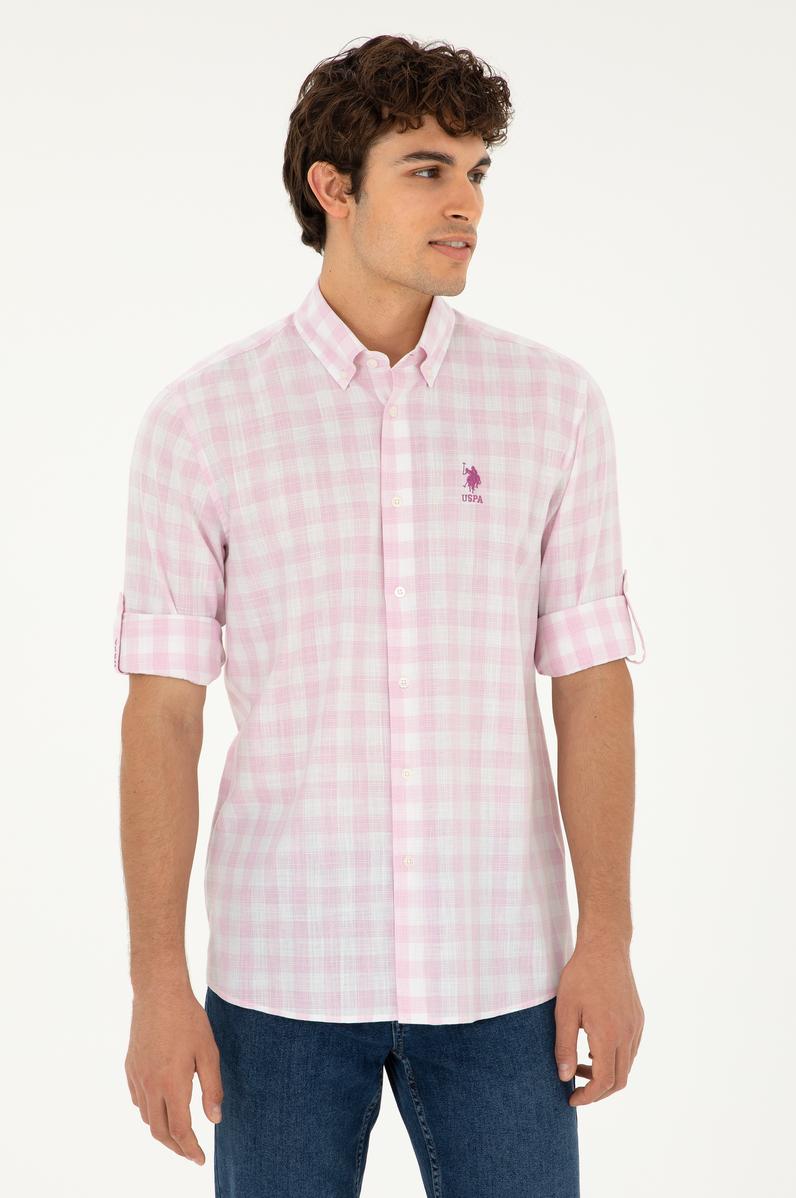 Erkek Pembe Uzun Kollu Gömlek