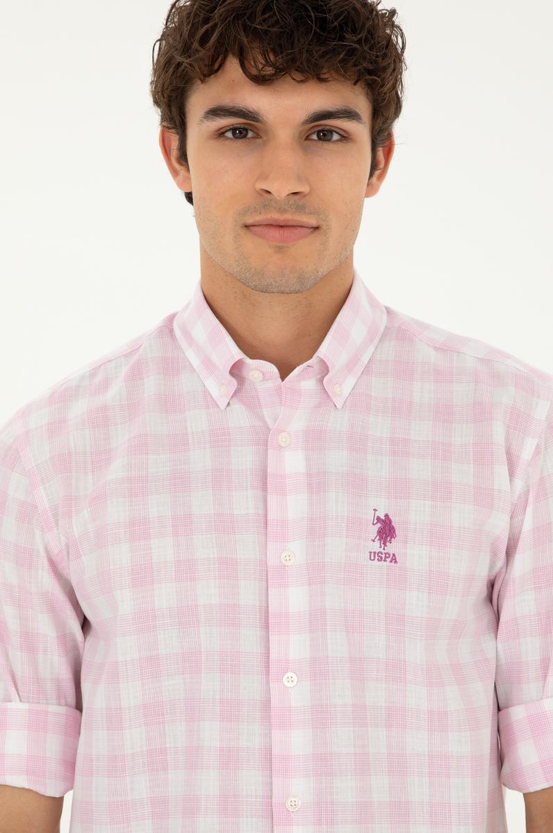 Erkek Pembe Uzun Kollu Gömlek