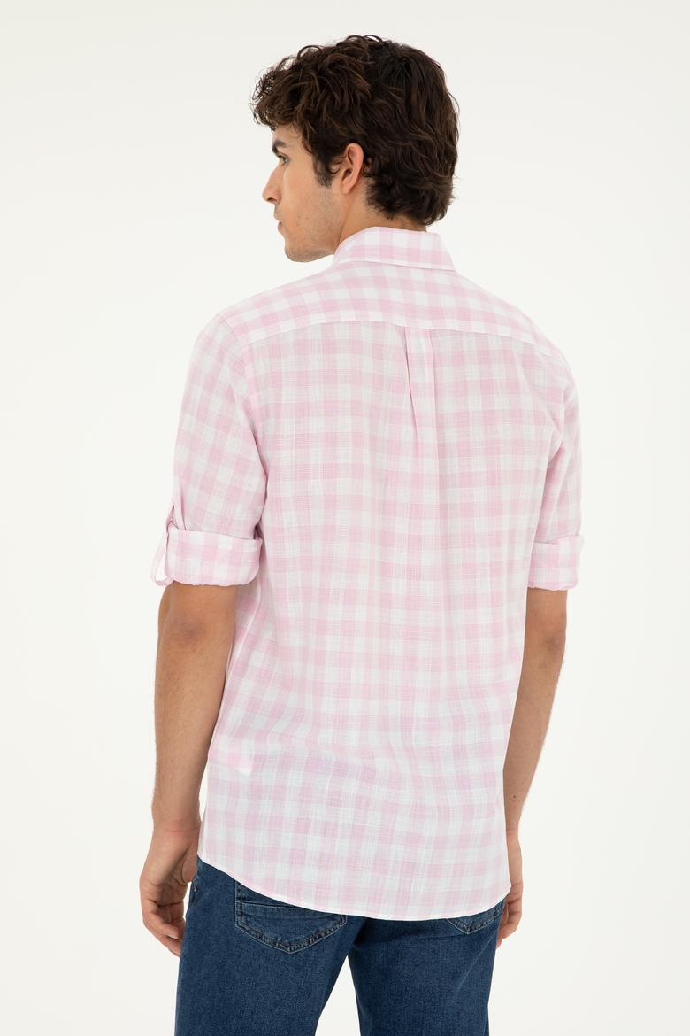 Erkek Pembe Uzun Kollu Gömlek - 50282803015