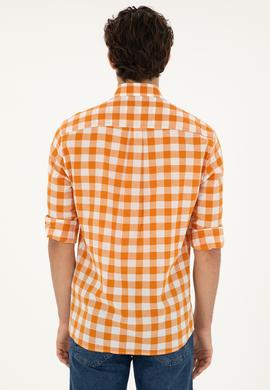 Erkek Kiremit Uzun Kollu Gömlek - 50282882017