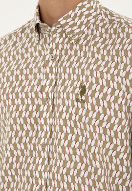 Erkek Haki Uzun Kollu Gömlek - 50283689014