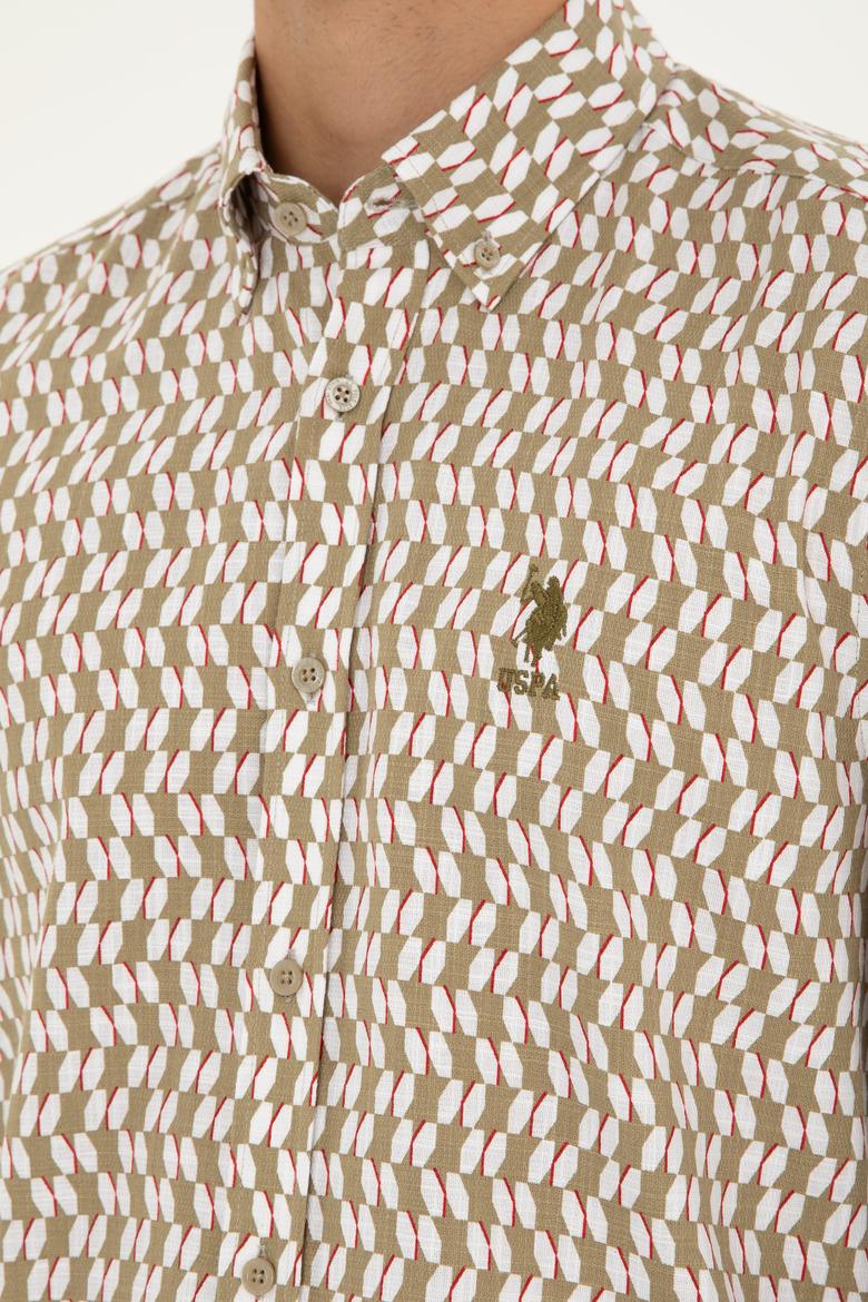 Erkek Haki Uzun Kollu Gömlek - 50283689014