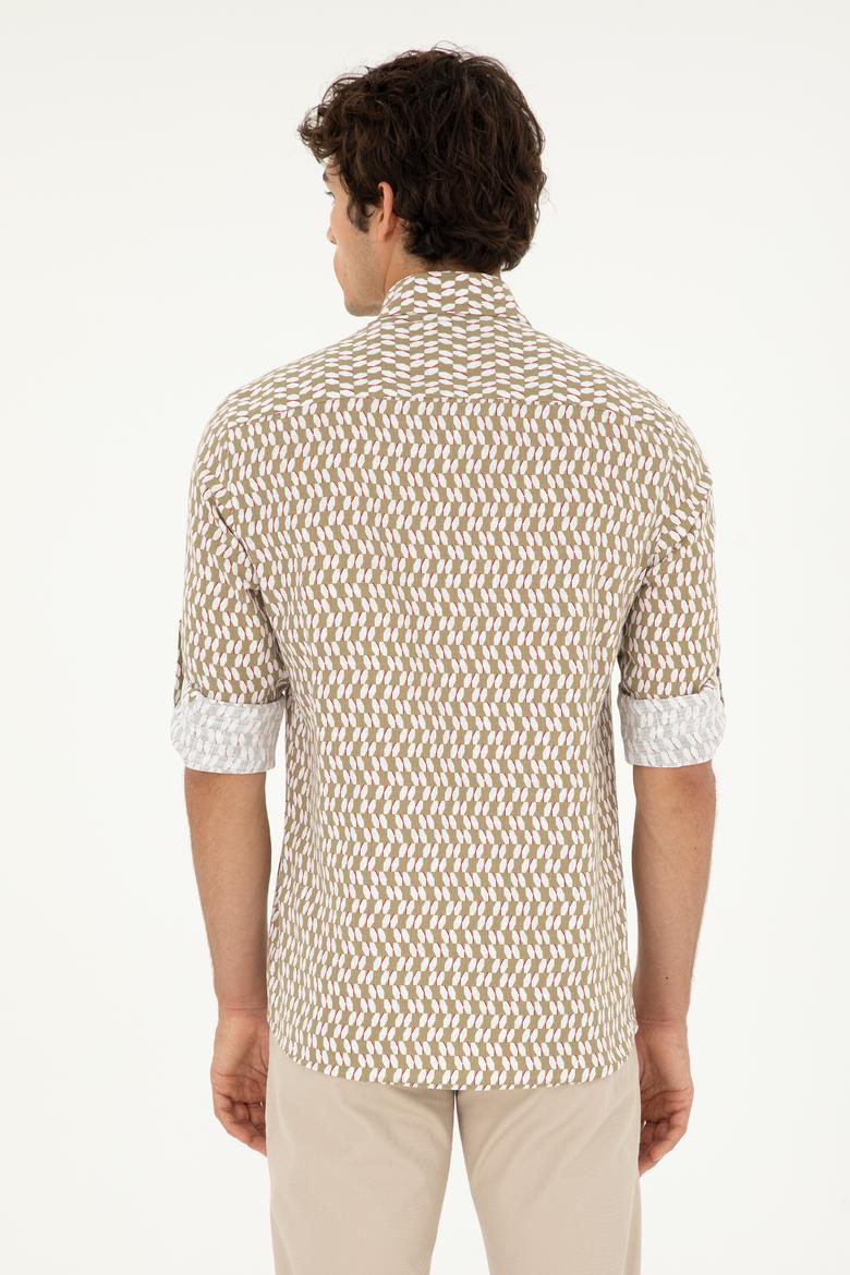 Erkek Haki Uzun Kollu Gömlek - 50283689014