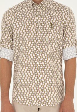 Erkek Haki Uzun Kollu Gömlek - 50283689014