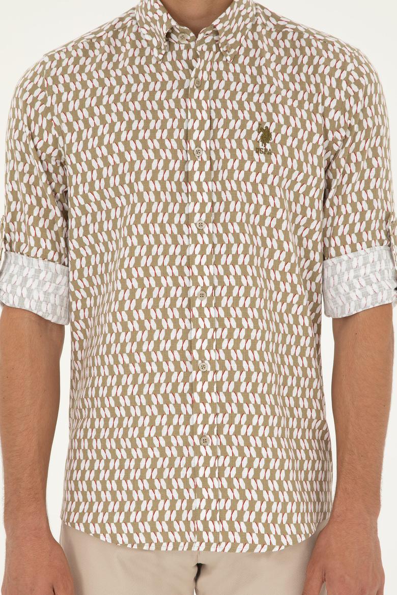 Erkek Haki Uzun Kollu Gömlek - 50283689014