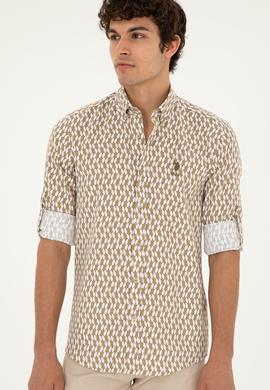 Erkek Haki Uzun Kollu Gömlek - 50283689014