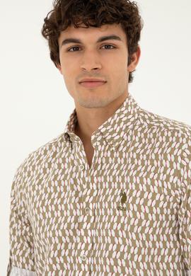 Erkek Haki Uzun Kollu Gömlek - 50283689014