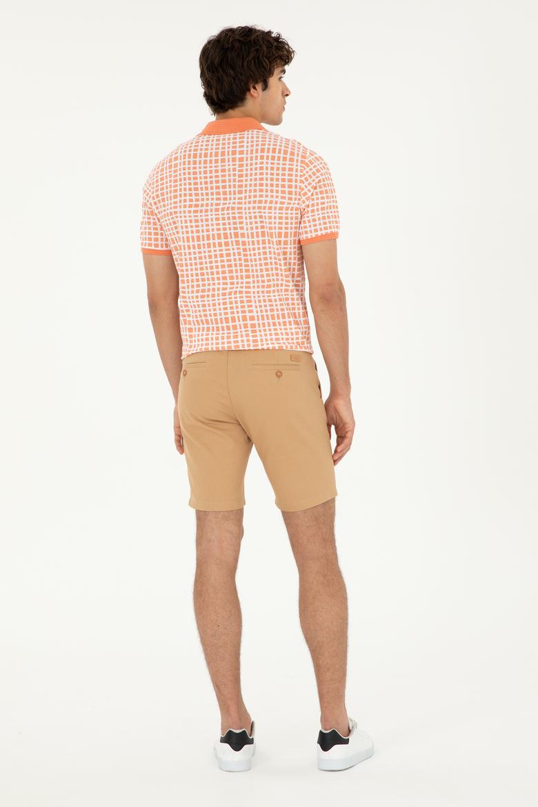 Erkek Camel Dokuma Şort - 50283928024