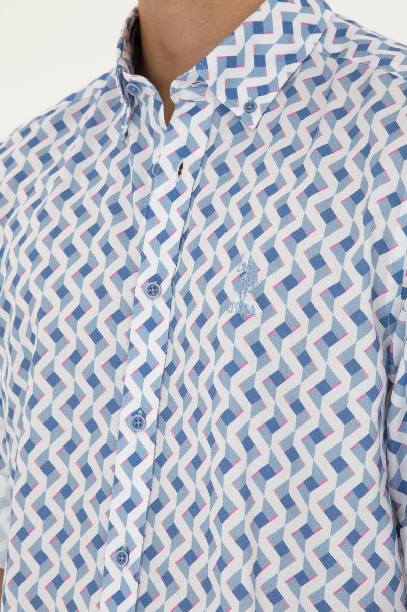 Erkek Saks Uzun Kollu Gömlek