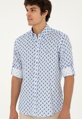 Erkek Saks Uzun Kollu Gömlek - 50284900024