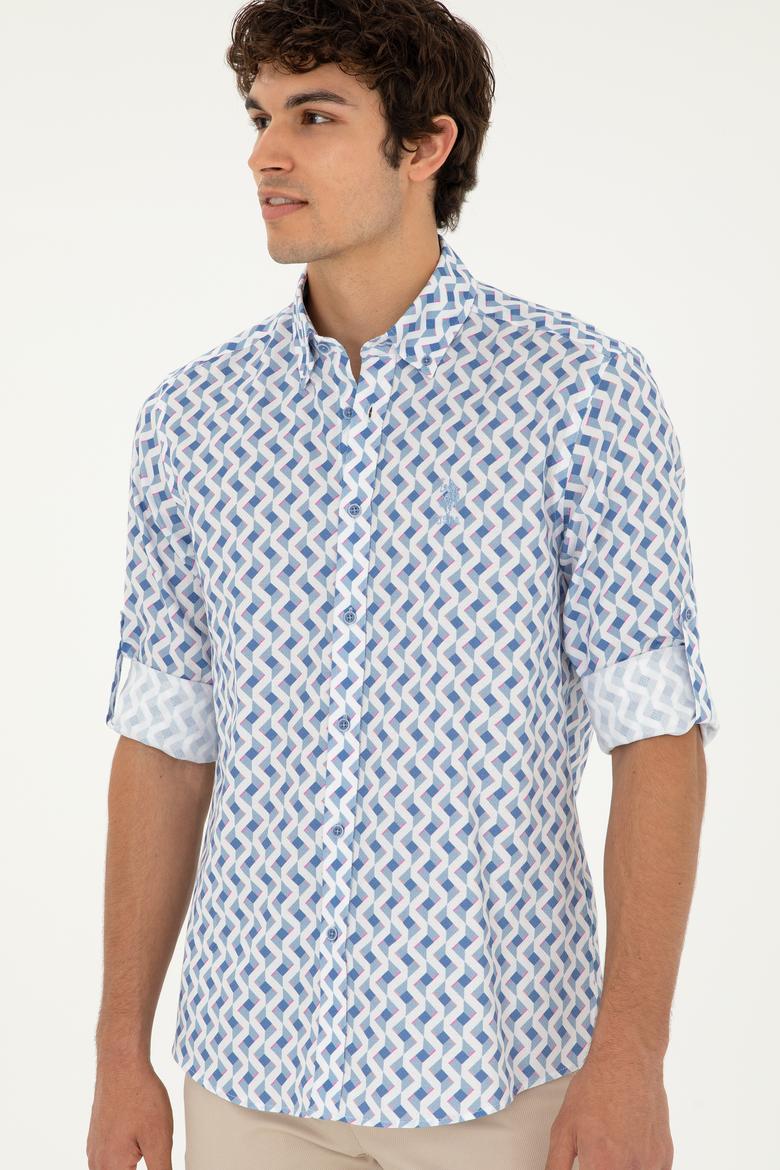 Erkek Saks Uzun Kollu Gömlek - 50284900024