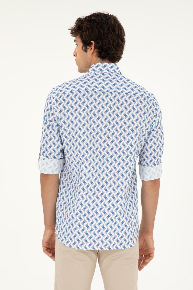 Erkek Saks Uzun Kollu Gömlek - 50284900024