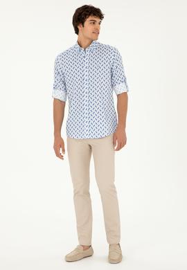 Erkek Saks Uzun Kollu Gömlek - 50284900024